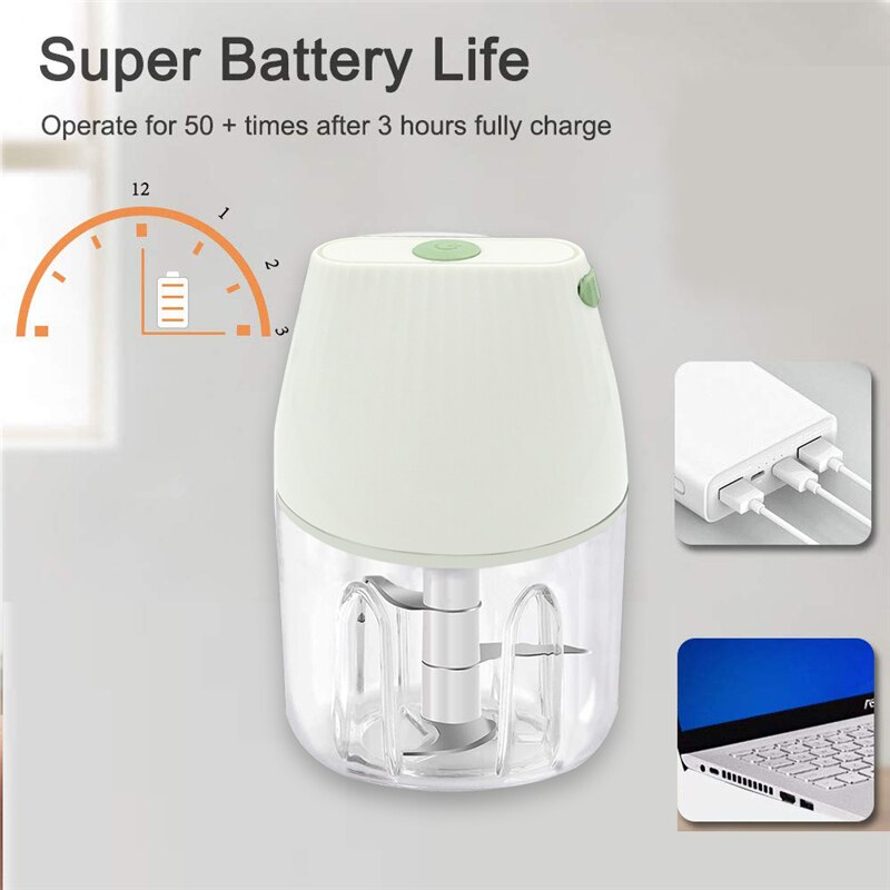 USB Portable Electric Blender for Kitchen Appliances Electric Ginger Carrot Garlic Vegetable Automatic Multifunction Blender