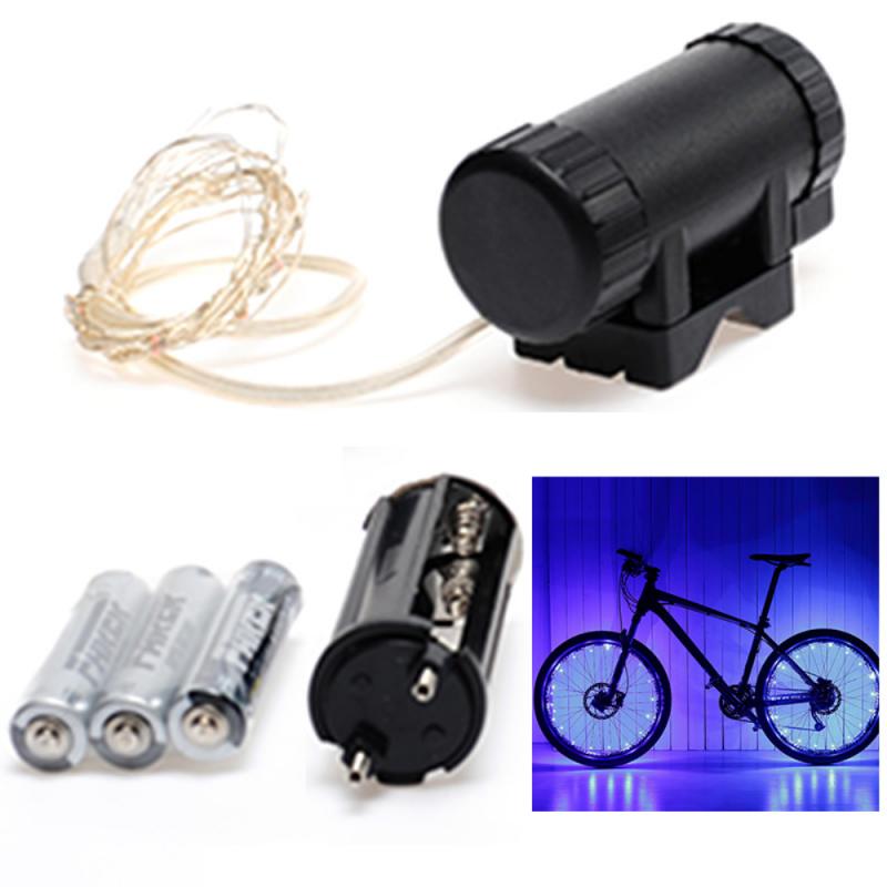 Bike Light LED USB Rechargeable 6 Colors Waterproof Bicycle Wheel Spokes Lights Cycling Rim Wheel Flash Spoke Bicycle Lights: blue with battery
