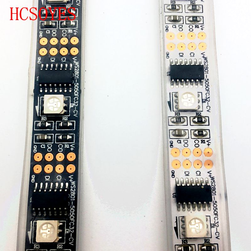 DC5V 1 M/3 M/5 M ws2801 Externe 2801 ic Individueel adresseerbare 5050 smd rgb strip 32 leds/m Arduino ontwikkeling ambilight TV