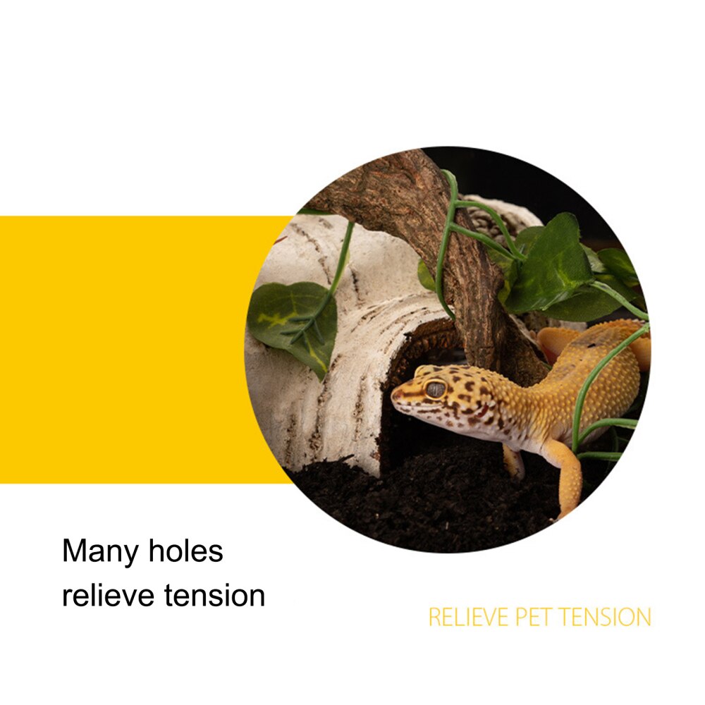 Reptiles Snake Avoid Hiding House Landscaping Climb Pet Habitat Ornament Gray Hole Simulation Resin Bark Cave Ornaments