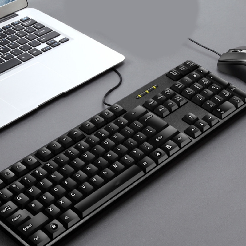 Mechanical Feel Gaming Keyboard &amp;Mouse Combo Slim Flat Quiet Ergonomic Full Size