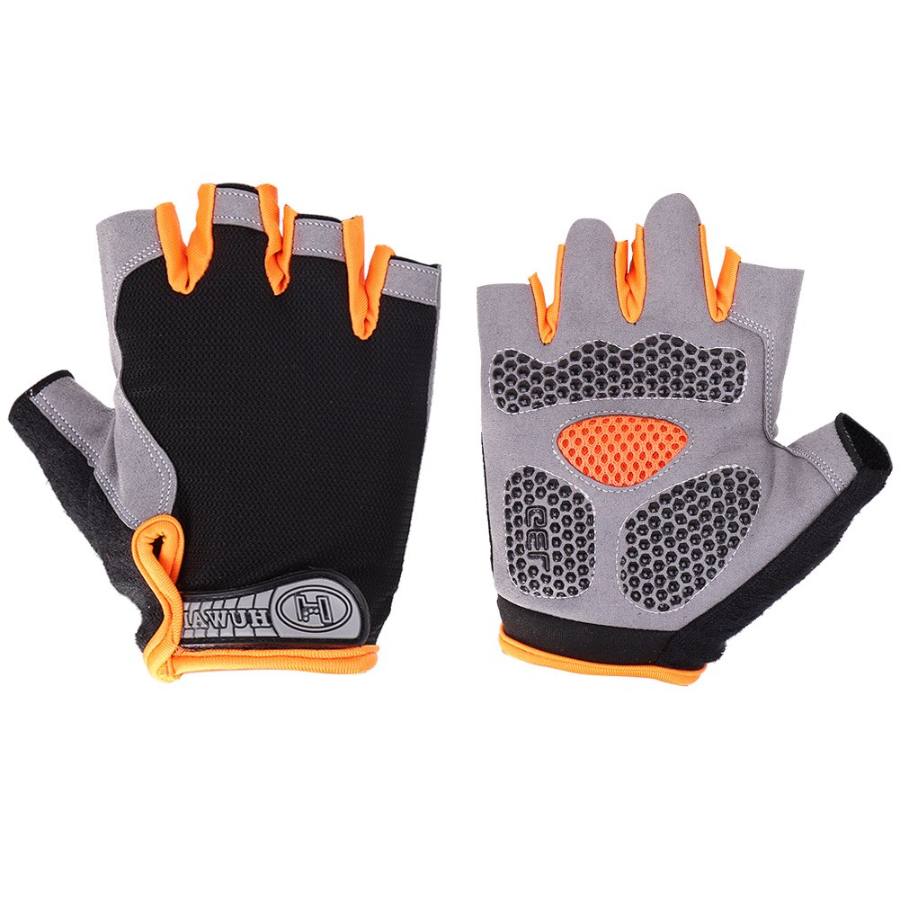 Cycling Gloves Bicycle Half Finger Gloves Anti-slip Outdoor Sports Mesh Breathable Cycling Climbing Sports Glove for Men Women: Orange L