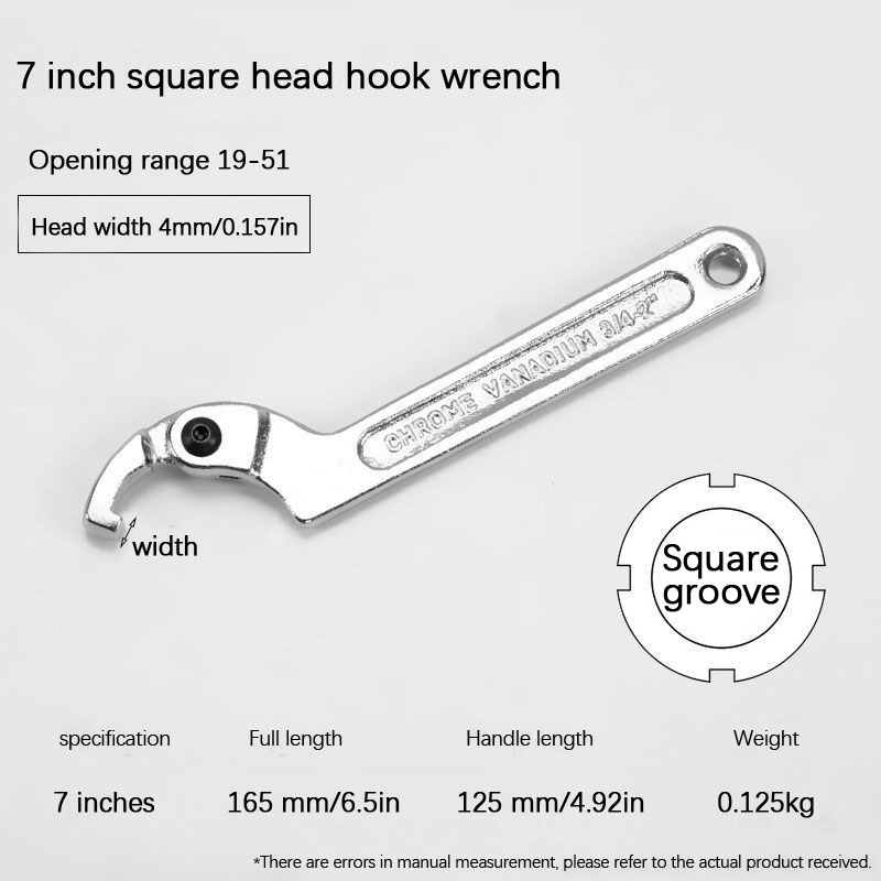 Crescent wrench Adjustable wrench hook C-wrench tool nut bolt Hand tool: PURPLE
