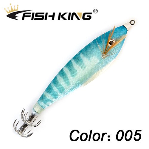 Fiske drag bläckfisk krok 9cm 16g självlysande wobblers jigging ocean bläckfisk bläckfisk trä räkor hårda beten 3d ögon jiggar: 005