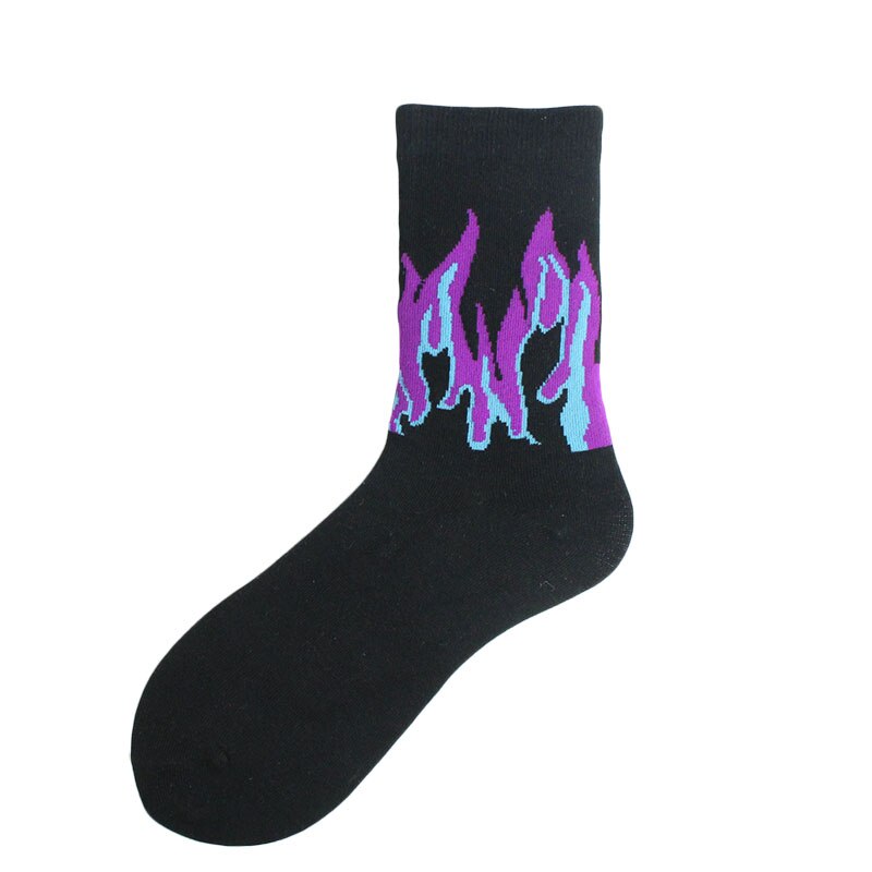 Chaussettes unisexes avec motif de flamme pour femmes, Style Hip Hop Harajuku coréen, chaussettes joyeuses pour hommes, chaussettes de Skateboard antidérapantes amusantes: 10