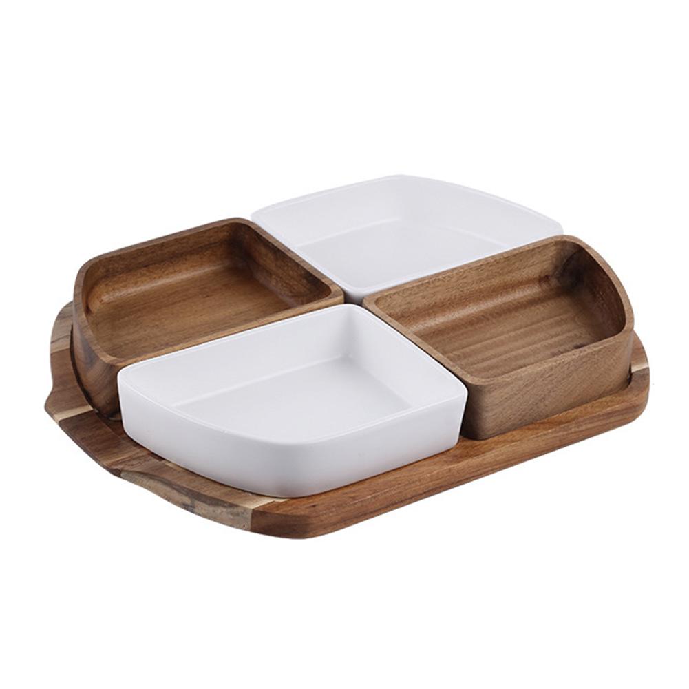 Japanese Ceramic/wood Storage Tray Snacks Candy Year Nut Living Room Storage Box Dried Snack Dessert Tray: Default Title