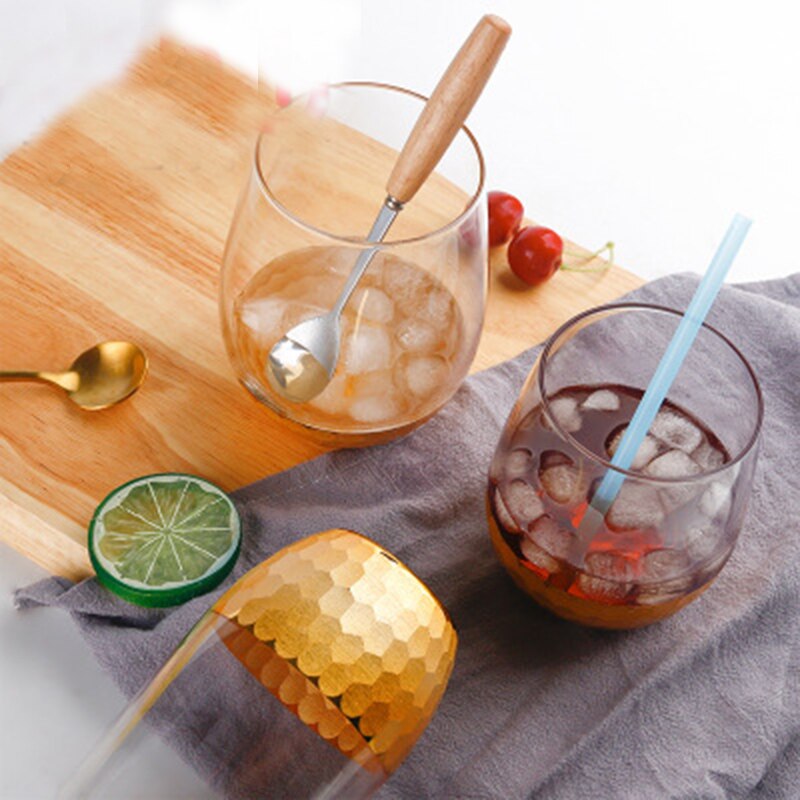 Sätta  of 2-340/375ml/535ml guld botten hem morgonvatten glas kontor juice glas cupsgla -70