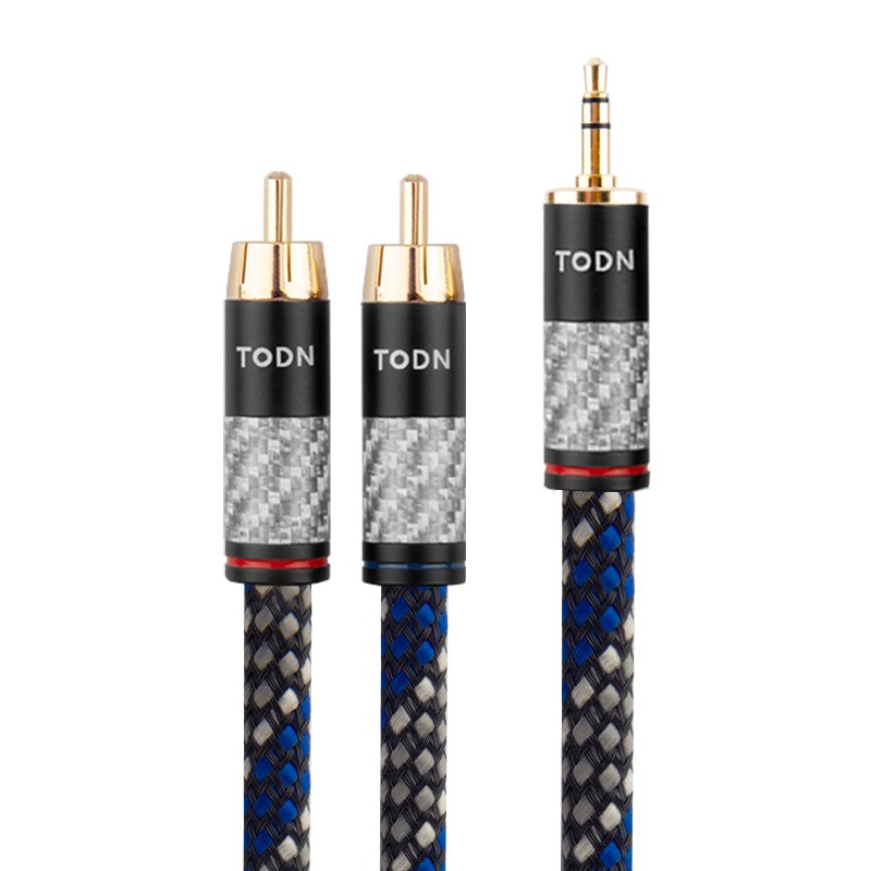 TODN 3,5 mm jack do kabla audio 2RCA OFC aux do rca HIFI stereo do wzmacniacza, telefonu komórkowego, komputera, audio stacjonarnego