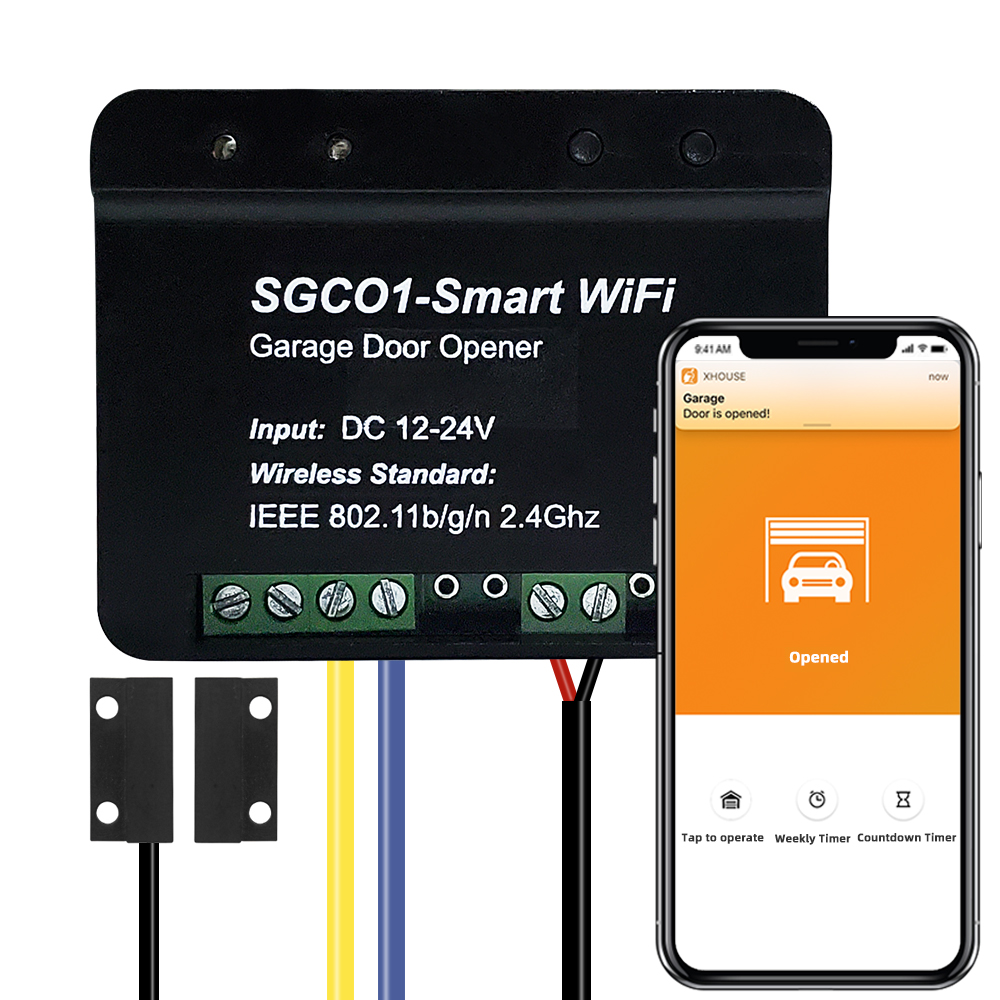 Smart wifi garageportåbner controller, app fjernbetjening hvor som helst, ingen hub nødvendig, historikrekord/indstillet timer/tidsplan