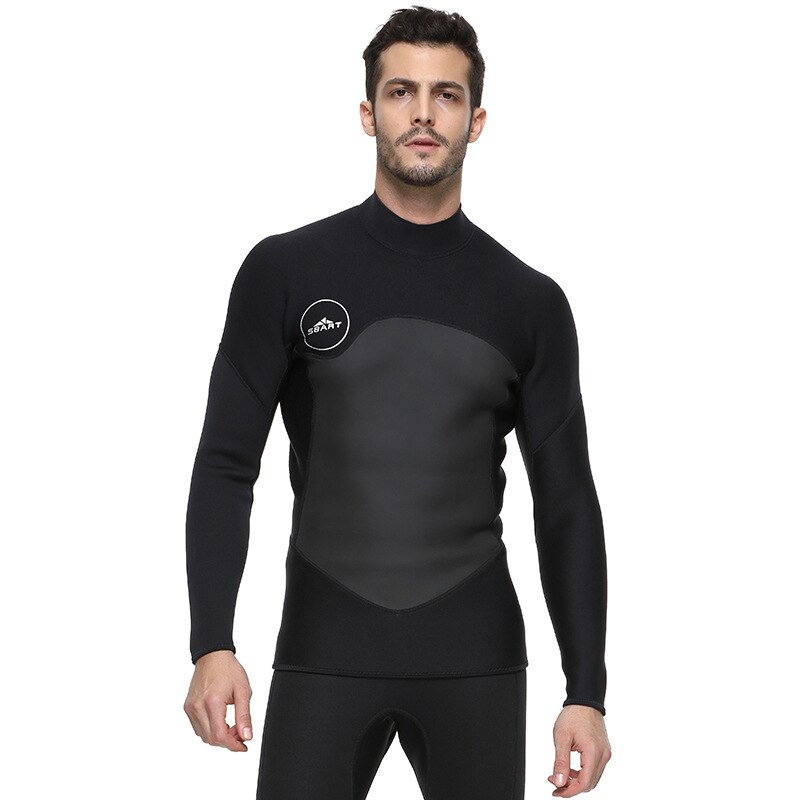 Sbart mænd 2mm neopren våddragter top langærmet jakke uv beskyttelse svøm jumpsuit skjorte windsurfing glatte skindjakker våddragter