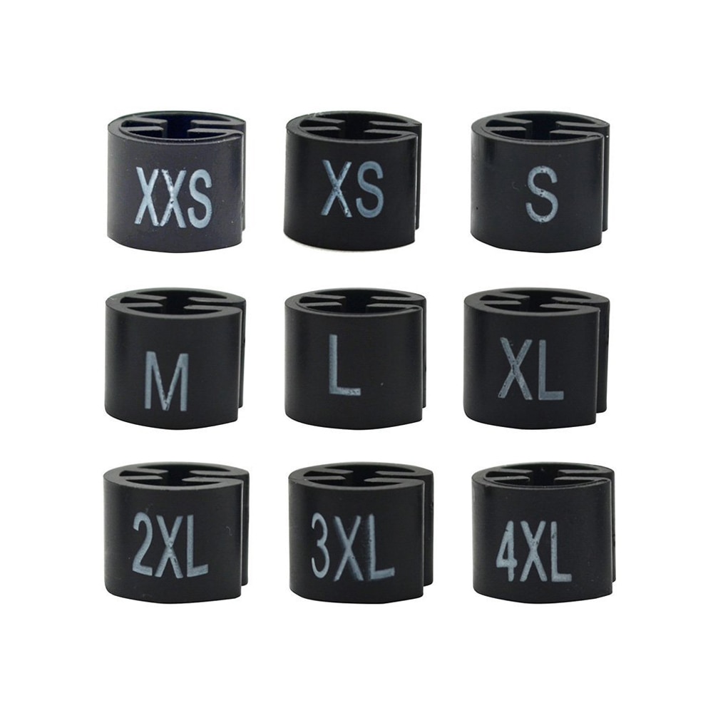 100 Pieces Black Hanger Sizer Garment Tags Markers... Grandado