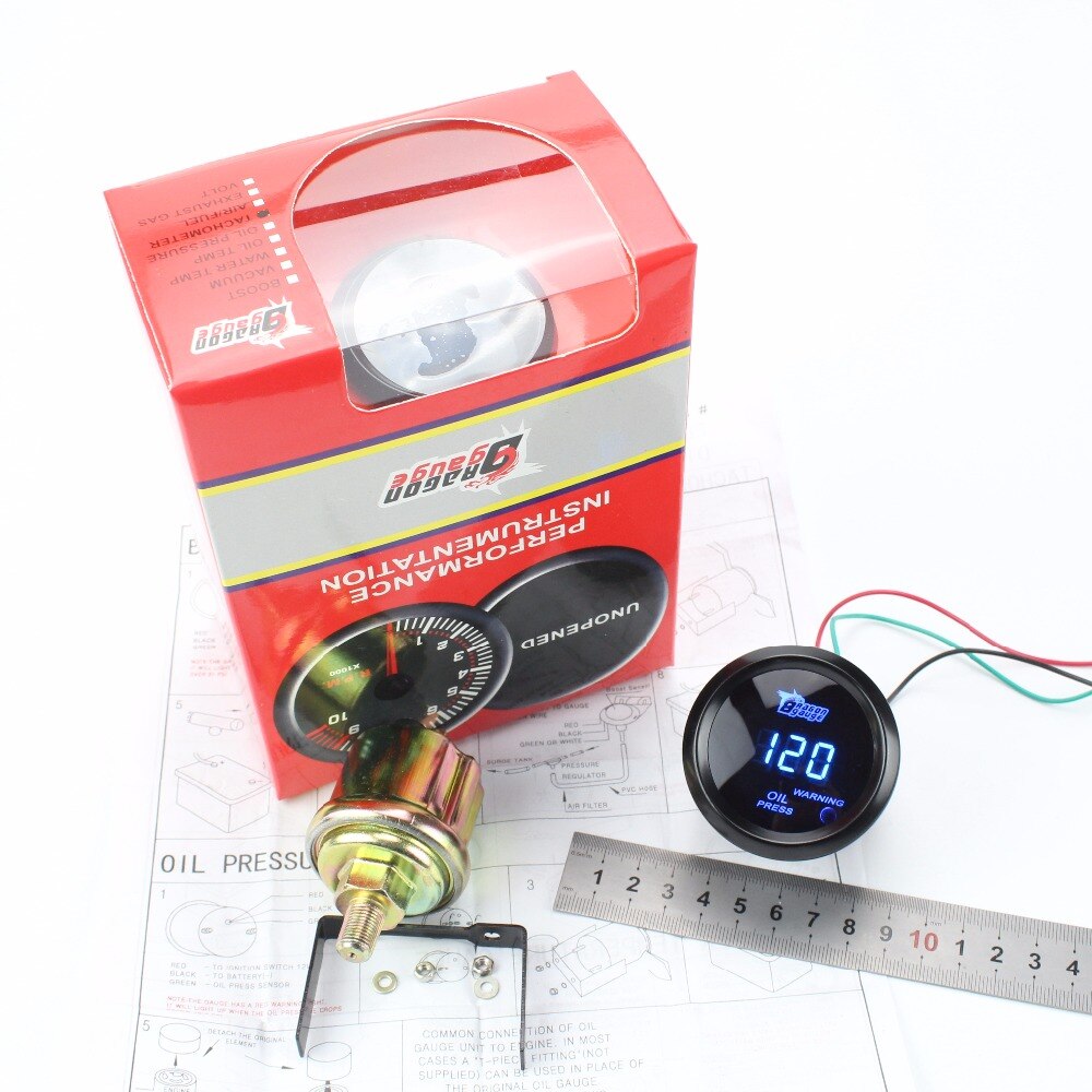 Manometr robić pomiaru ciśnienia paliwa 2 "/52mm cyfrowy miernik ciśnienia oleju z czujnikiem/miernik samochodowy części