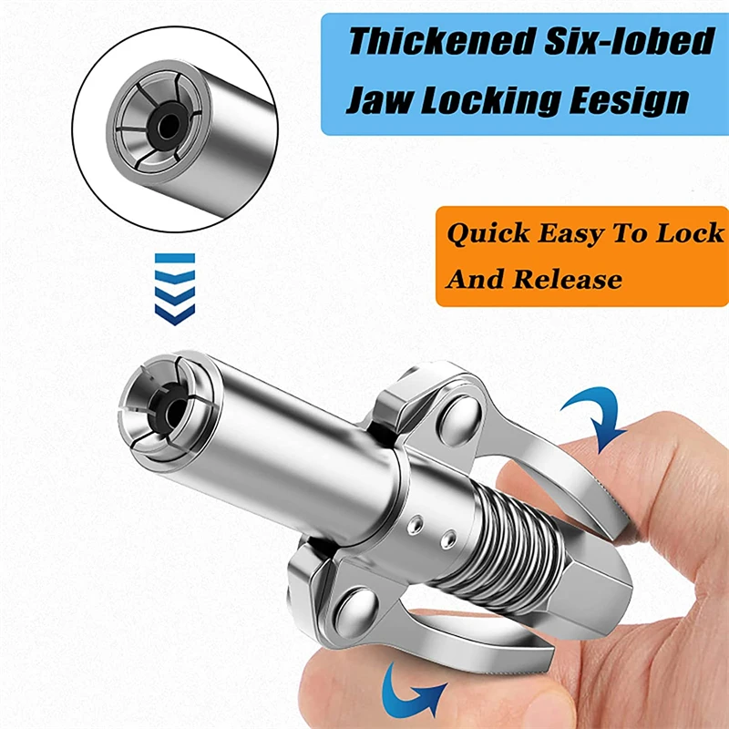 NPTI/8 10000PSI coupleur de graisse robuste à dégagement rapide coupleur de pistolet à graisse à huile deux presse facile à pousser pompe à huile de pistolet à graisse