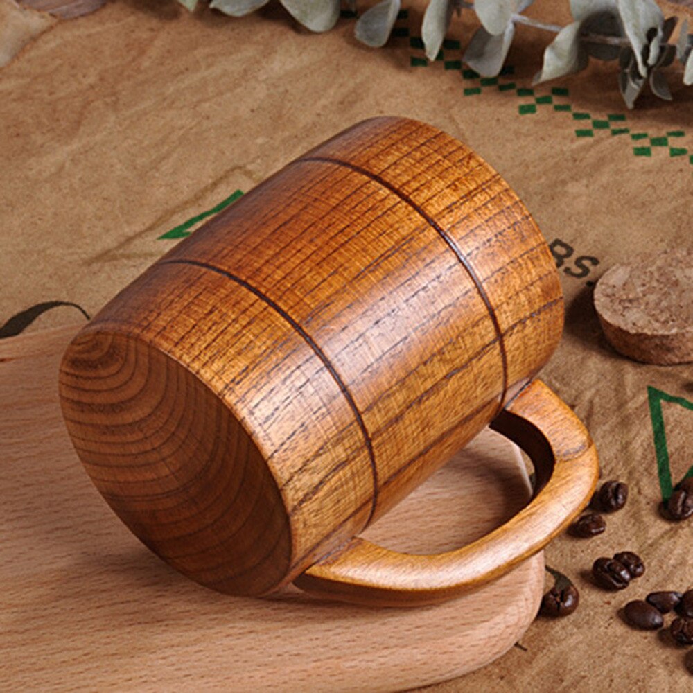 Jujube Wood Cup Primitive Handmade Natural Spruce Wooden Cup Breakfast Beer Milk Drink Green Tea Cup water bottle @Q