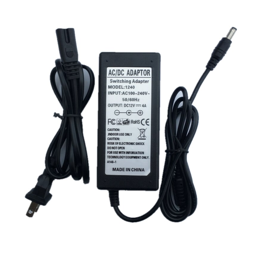 12v 4a strømkabeladapter for korg  sp250 lp350 mikroarranger -tastatur -synthesizer -arrangørtastatur  pa500 m50 x50 pa50d