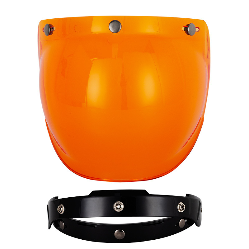 Motorhelm Retro Helm Halve Helm Bubble Spiegel Drie Knop Veiligheid Winddichte Lens met Beugel Set Visera Accessoires