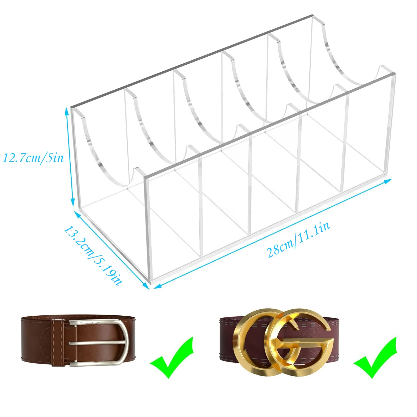 Gürtel Organizer Acryl Gürtel Aufbewahrung Halfter für Höhle Schrank Fächer Vitrine für Krawatte und Fliege