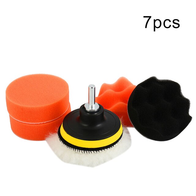 3 tommer bil polering bore pude sæt bil svamp skum polering poler maskine pad sæt til bil polering voksning forseglingsglasur: 7 stk