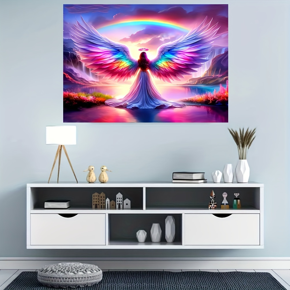 1000 sztuk drewniane puzzle tęczowe skrzydło anioła fantazyjny krajobraz kreatywny prezent dla noworodków rodzice motyw wystrój pokoju dziecięcego