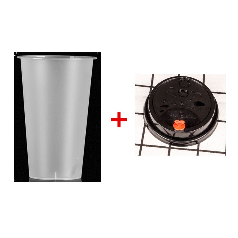 50 stücke Transparent einweg tassen party geburtstag BBQ picknick favor dicken kalten trinken kunststoff tasse 360ml paket tassen mit liebe deckel: cup and lid6 / 500ml 50pcs
