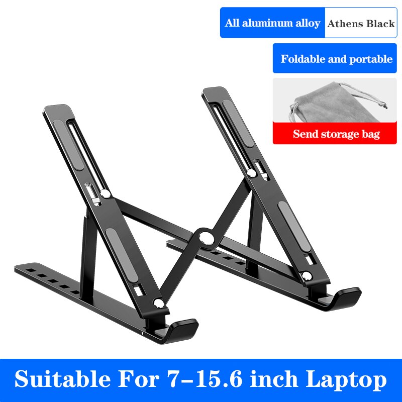Soporte para portátil de altura ajustable aluminio, soporte elevador, soporte ergonómico portátil para Notebook de 7 a 17 pulgadas para MacBook Air Pro: Athens Black