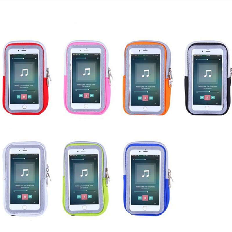 Mobiltelefon holder sag armbåndsrem med lynlås pose / mobil træning løb sport til apple iphone 6 7 8 ipod touch armbånd