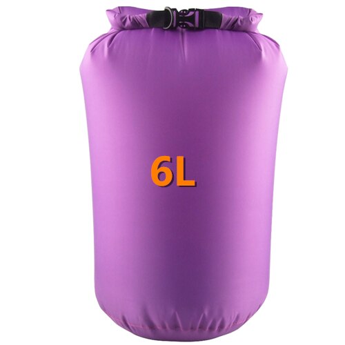 6l/12l sports vandtæt opbevaring tør taske pose flydende dykning camping svømning drifting kompression tasker 5 farver: Lilla 6l