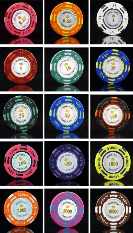 Lote de fichas de póker de Monte Carlo, hoja de 14g de arcilla, etiqueta de planchado, Casino, habitación, jugador de póker, love it, 25 unidades