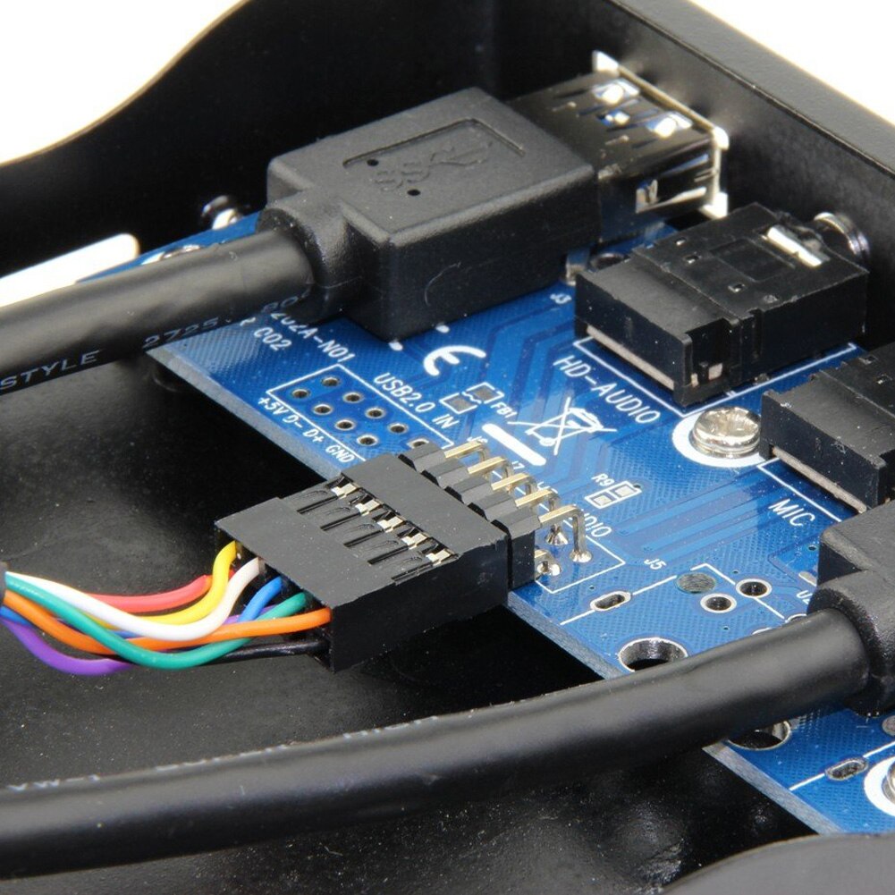 USB 3.0 2 Port 3.5in HD Output Open Hub Multifunction Desktop Plug And Play Floppy Bay Metal Front Panel Microphone Input