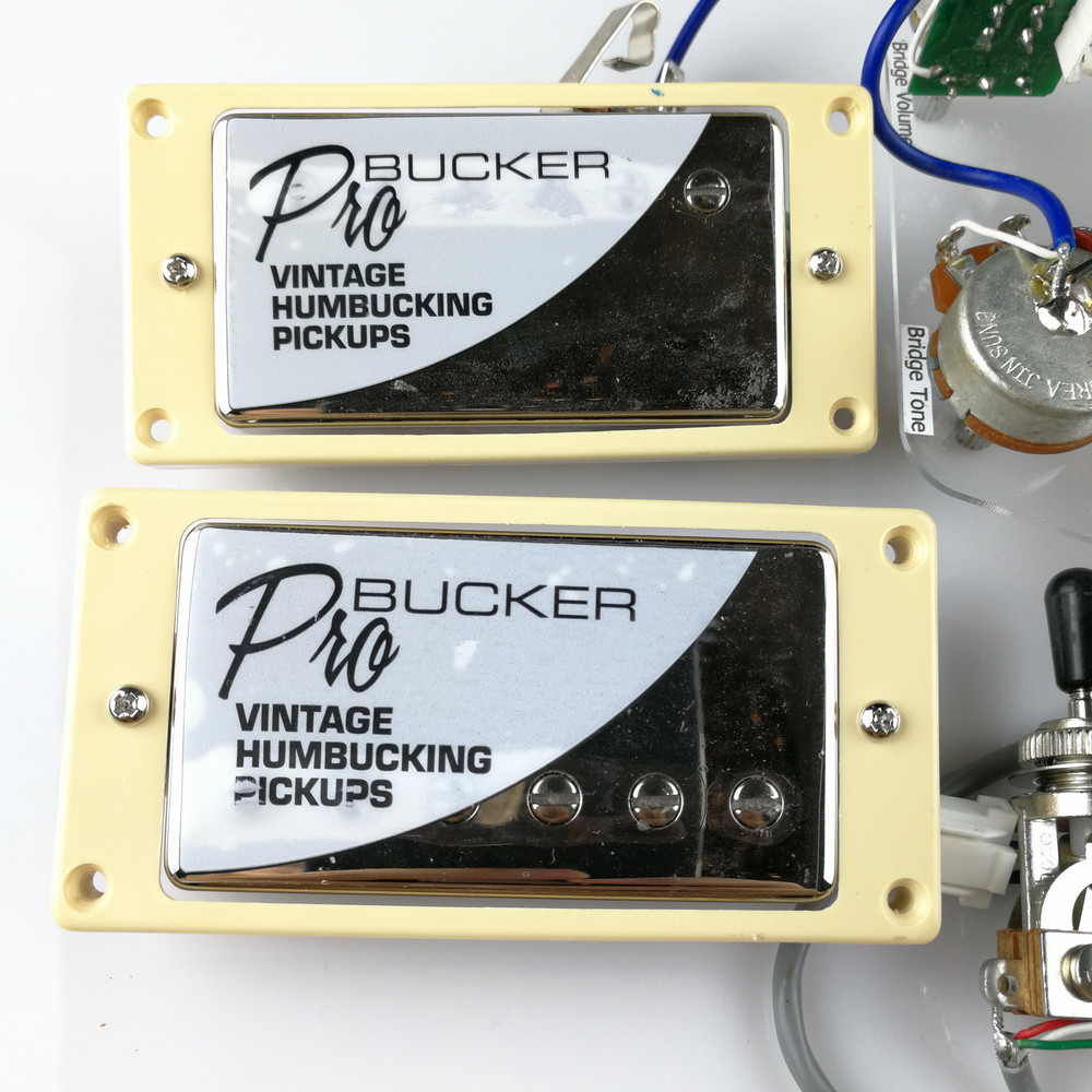 1 Set Nickel LP Standard ProBucker N und B Elektrische Gitarre Humbucker Pickups mit Pro Kabelbaum Für EPI silber abdeckung
