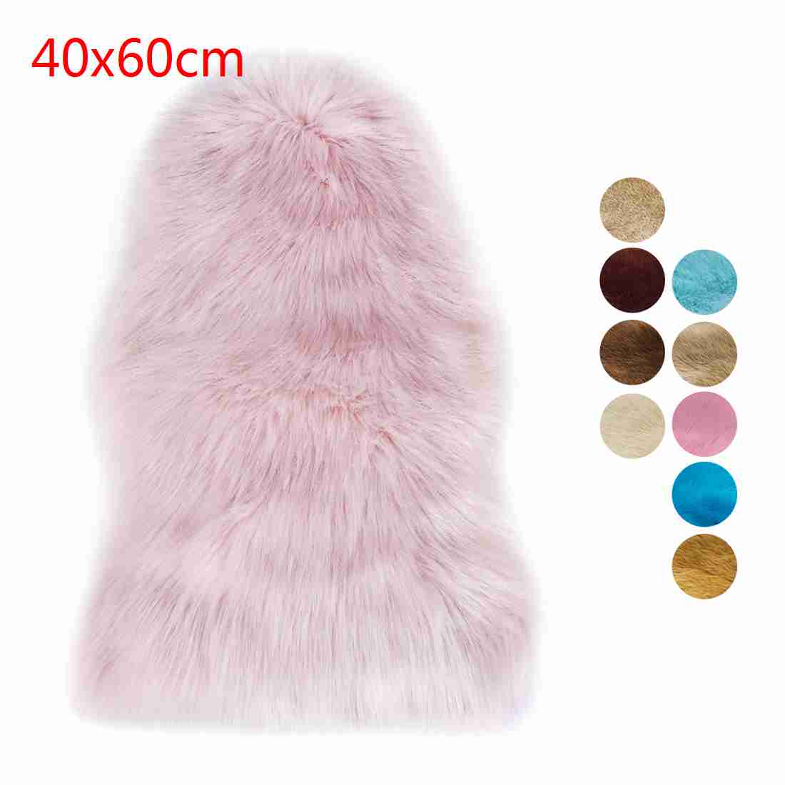 Tapis fourrure artificielle en peau de mouton | Tapis poilu de salon et de chambre à coucher, fourrure de peau, tapis de surface uni et pelucheux, tapis Faux lavable pour chambre à coucher: A-4 40x60cm
