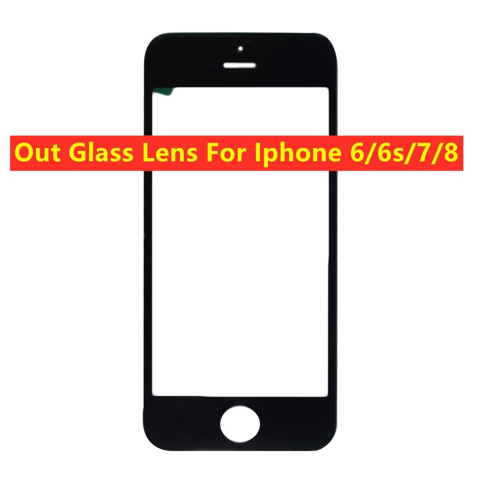 100% Tested Front Outer glass lens Replacement Parts for iPhone 6 6s 7 7 plus 8 plus Front Outer Screen Glass Lens