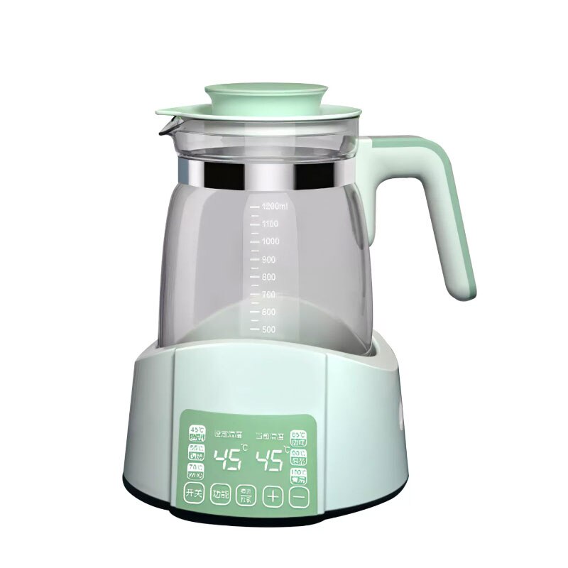 Melk Dispenser Thermostaat Glas Warm Water Fles Intelligente Automatische Baby Melkpoeder Boiler Isolatie Melk Warmer: Green