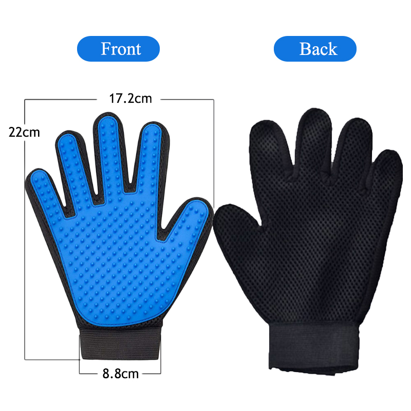 Rękawica robić pielęgnacji psów zwierzęta szczotka rękawice dla kota sierść psa usuń szczotki zwierzęta Deshedding czyszczenie grzebienie rękawice robić masażu D0008A