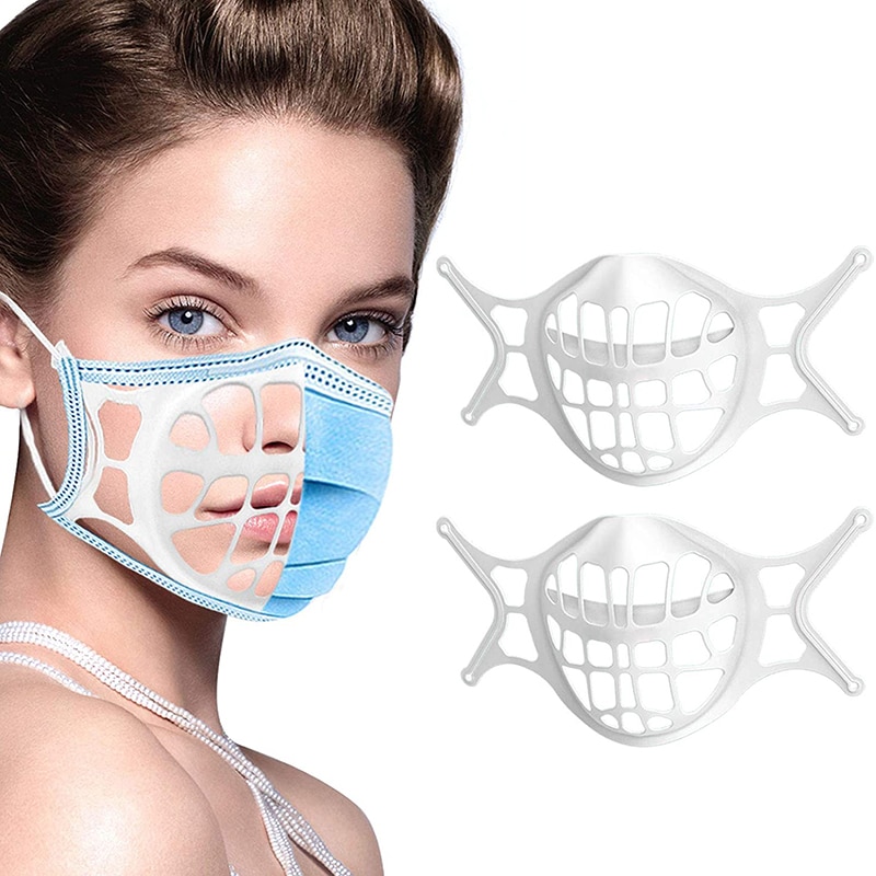 Soporte para mascarilla 3D, ayuda a respirar, cojín interior, soporte de silicona reutilizable, lavable, cuidado de la piel facial