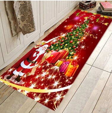 Tapis de noël antidérapant 8 Styles 5 tailles | Tapis de sol imprimé de noël père noël, tapis pour fête, décoration de noël pour la maison: 60x90cm / 3