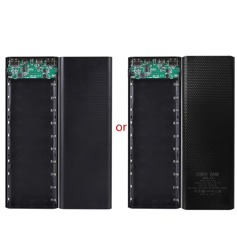 Dual USB LCD Power Bank Shell 10x18650 Battery Case Charger Box Accessories Portable External Box Powerbank Protector