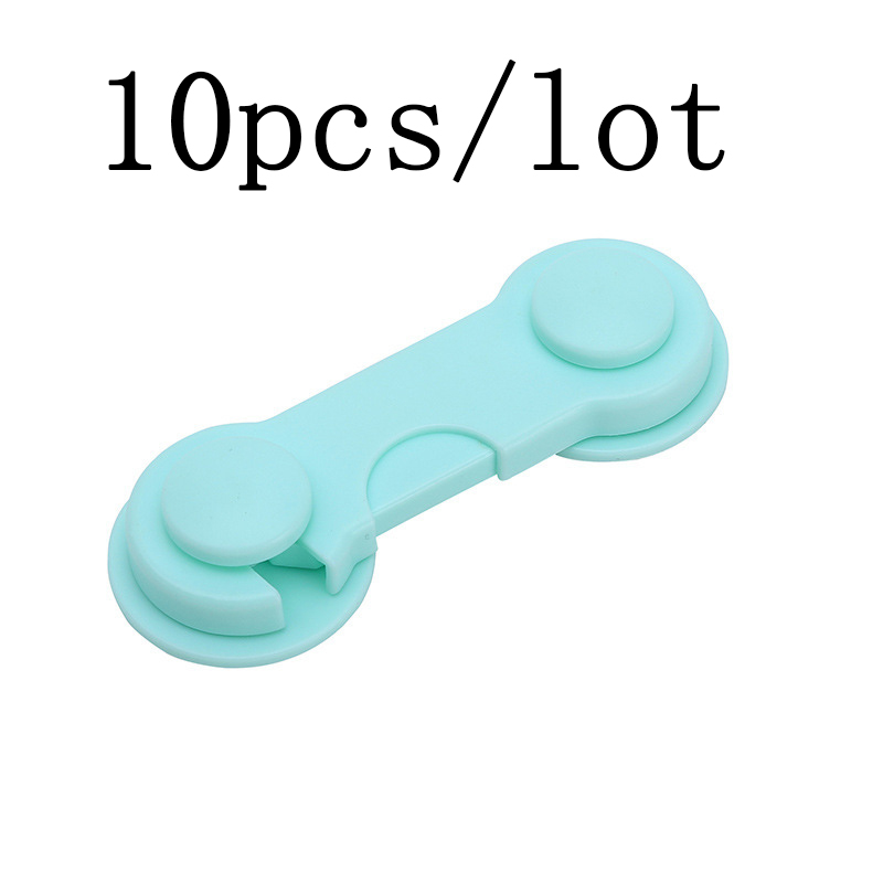 2pcs/10pcs/5pcs/lot baby protection baby safety lock child safety kids Door plastic drawers cabinet Refrigerator Window Closet: 10pcs green