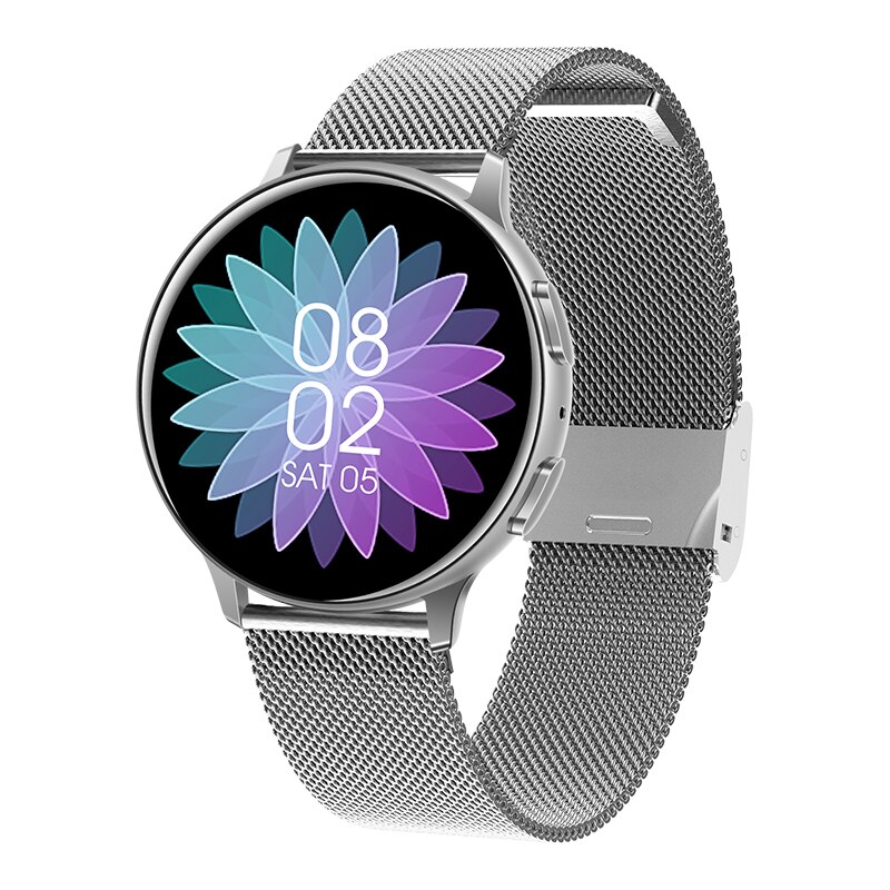 C10 slimme horloges, ronde hartslagmeter, bloeddrukmeter, sporthorloges, waterdichte bluetooth android smartwatch, fitnesstracker: Staal zilver