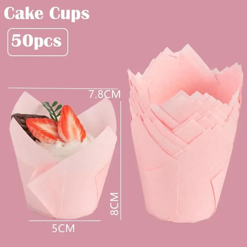 200 stücke Tulpe Muffin Cupcake Pappbecher öl dichte Cupcakes Liner zurück Muffin Kasten Tasse Kuchen Dekorations werkzeuge Muffin wickeln Fälle