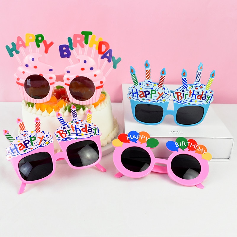 Verjaardagsfeestje Bril Grappig Zonnebloem Kaars Cake Zonnebril Voor Gelukkige Verjaardag Gunsten Photo Booth Props Decoratie Kids 8