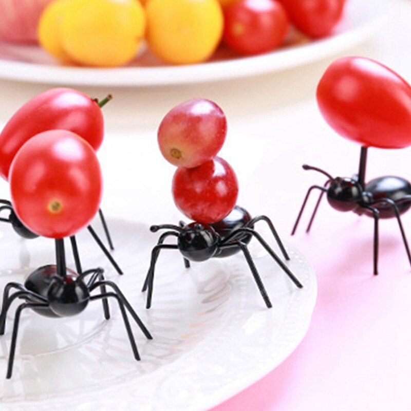 12 Pcs Mieren Voedsel Fruit Picks Decor Ant Vorm Vorken Snack Cake Dessert Servies Vork Voor Thuis Keuken Party Diner fruit Pick