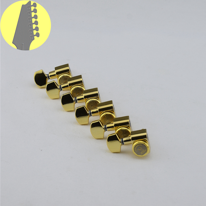 1 Set 6/7/8 corde senza chiusura a vite teste per chitarra sigillate accordatori per chitarra nero/oro/argento cromato