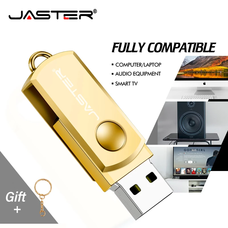 Raskt roterbar usb 3.0 minnepinne 64gb mini metallpenn 32gb høyhastighets minnepinne gratis nøkkelring u disk