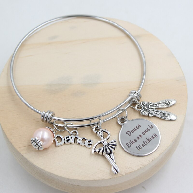 1PC Roestvrij Staaldraad Armband Verstelbare Bangle Sieraden Ballet Schoenen Dans Ballerina Charm Armband Bijoux