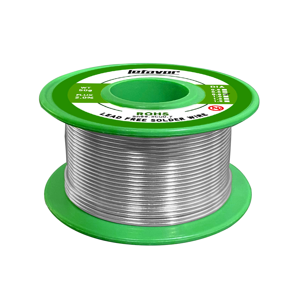 Alambre de soldadura sin plomo, 0,8mm/1,0mm, 50g, hilo de estaño para soldadura, rollo de Protección Ambiental, herramientas de soldadura Sn99.3Cu0.7
