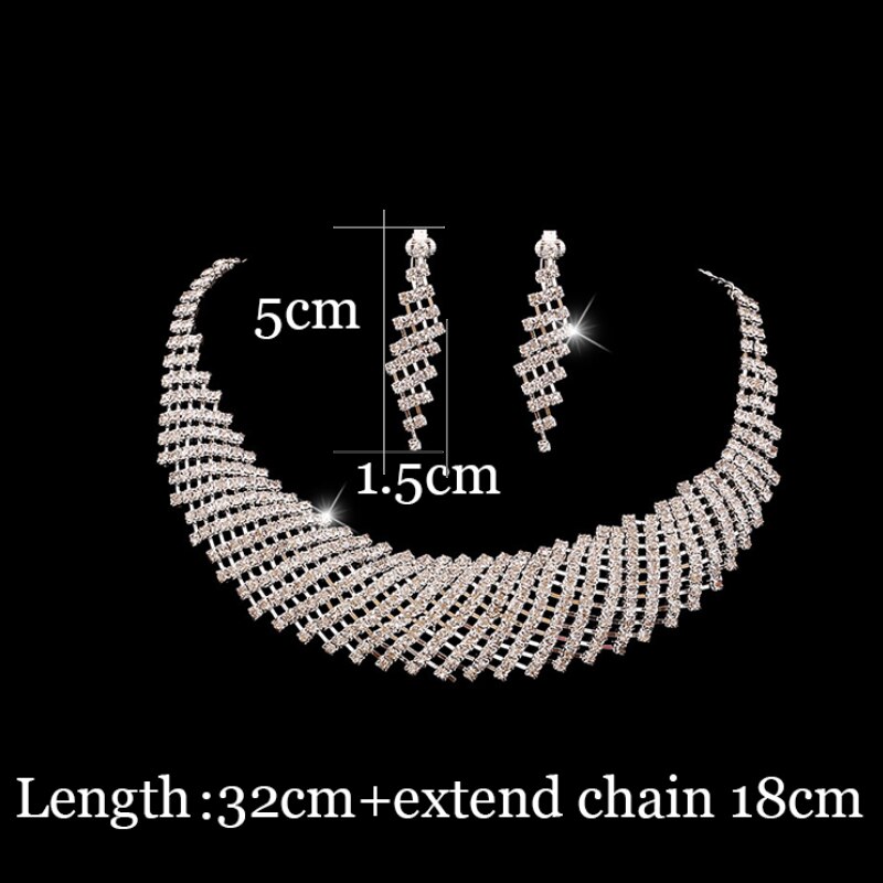 Bruiloft Sieraden Imitatie Parels Bruids Sieraden Sets voor Bruid Kwastje Verzilverd Choker Bib Prom Ketting Oorbellen Set