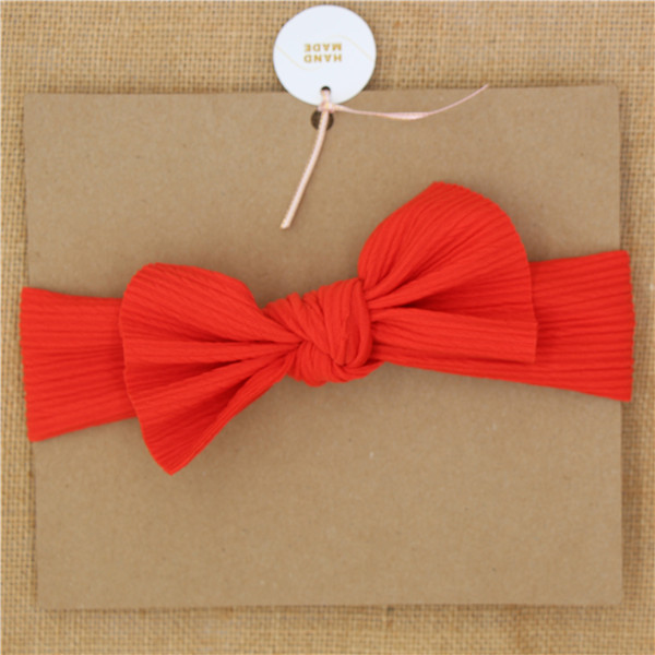 Bandeau à nœuds pour bébé, gros nœud noué, en tissu extensible, solide, accessoires pour cheveux de bébé: Rouge