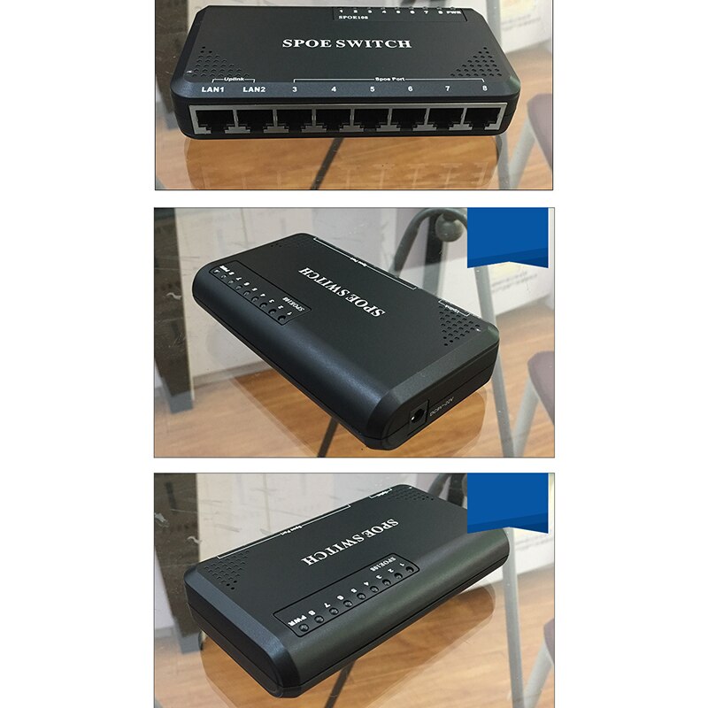 8 Port POE Switch Ethernet with 90W Power Adapter for Network IP Cameras or Wireless PoE Splitter for CCTV EU Plug