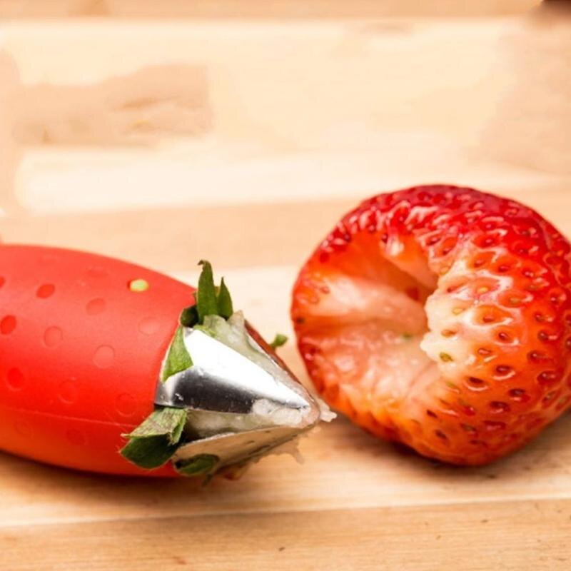 Grave jordbærværktøj rustfrit stål friut til pedicle fradrager tomatplukker bladgraver køkken røde redskaber 9*4.8*2.6cm